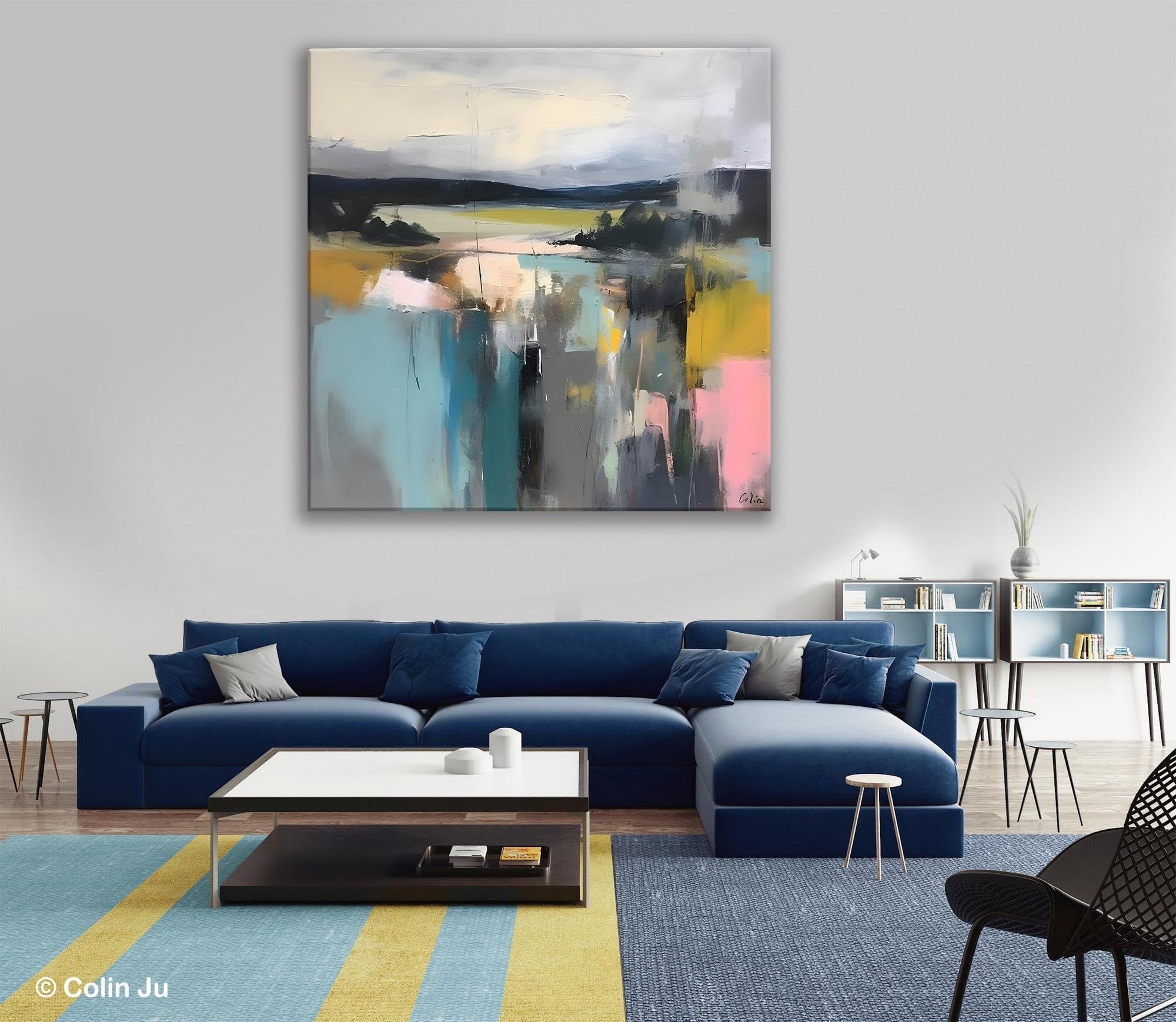 Contemporary Canvas Art, Original Modern Wall Art, Modern Acrylic Artwork, Modern Canvas Paintings, Large Abstract Painting for Bedroom-Art Painting Canvas