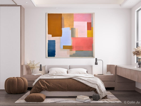 Original Abstract Art, Canvas Paintings for Sale, Large Modern Wall Art for Bedroom, Geometric Modern Acrylic Art, Contemporary Canvas Art-Art Painting Canvas