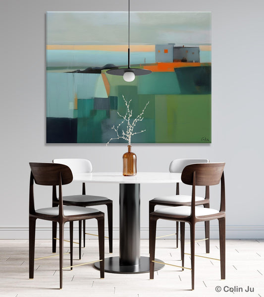 Large Original Canvas Wall Art, Contemporary Landscape Paintings, Extra Large Acrylic Painting for Dining Room, Abstract Painting on Canvas-Art Painting Canvas