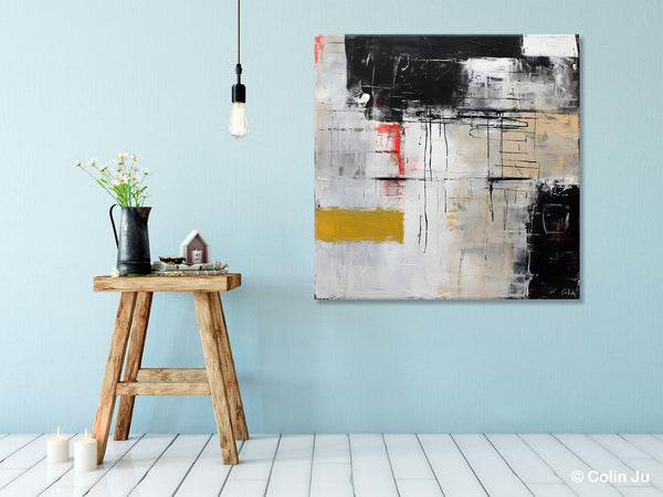 Large Abstract Art for Bedroom, Original Abstract Wall Art, Simple Modern Acrylic Artwork, Modern Canvas Paintings, Contemporary Canvas Art-Art Painting Canvas