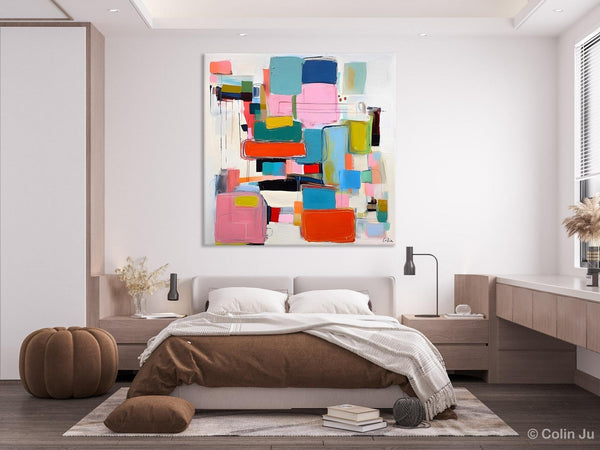 Original Abstract Wall Art, Geometric Modern Acrylic Art, Large Abstract Art for Bedroom, Modern Canvas Paintings, Contemporary Canvas Art-Art Painting Canvas