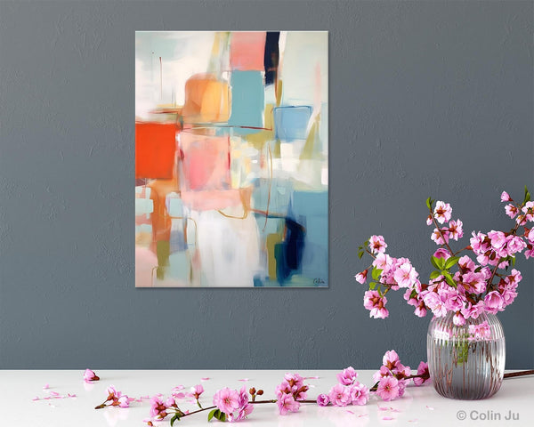 Hand Painted Canvas Art, Original Artowrk, Abstract Wall Paintings, Extra Large Paintings for Dining Room, Contemporary Wall Art Paintings-Art Painting Canvas