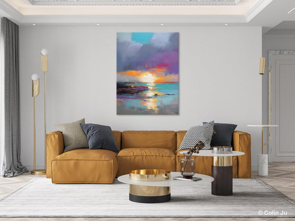 Landscape Paintings for Living Room, Extra Large Modern Wall Art Paintings, Acrylic Painting on Canvas, Original Landscape Abstract Painting-Art Painting Canvas