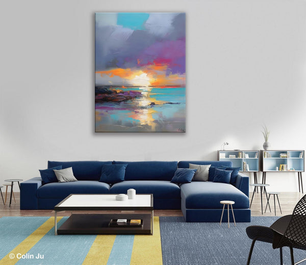 Landscape Paintings for Living Room, Extra Large Modern Wall Art Paintings, Acrylic Painting on Canvas, Original Landscape Abstract Painting-Art Painting Canvas