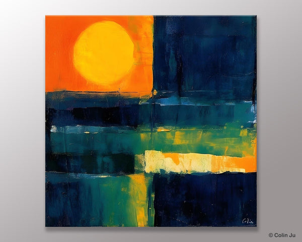Large Abstract Painting for Dining Room, Modern Acrylic Artwork, Simple Canvas Paintings, Contemporary Canvas Art, Original Modern Wall Art-Art Painting Canvas