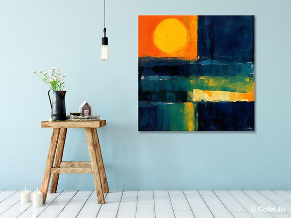 Large Abstract Painting for Dining Room, Modern Acrylic Artwork, Simple Canvas Paintings, Contemporary Canvas Art, Original Modern Wall Art-Art Painting Canvas