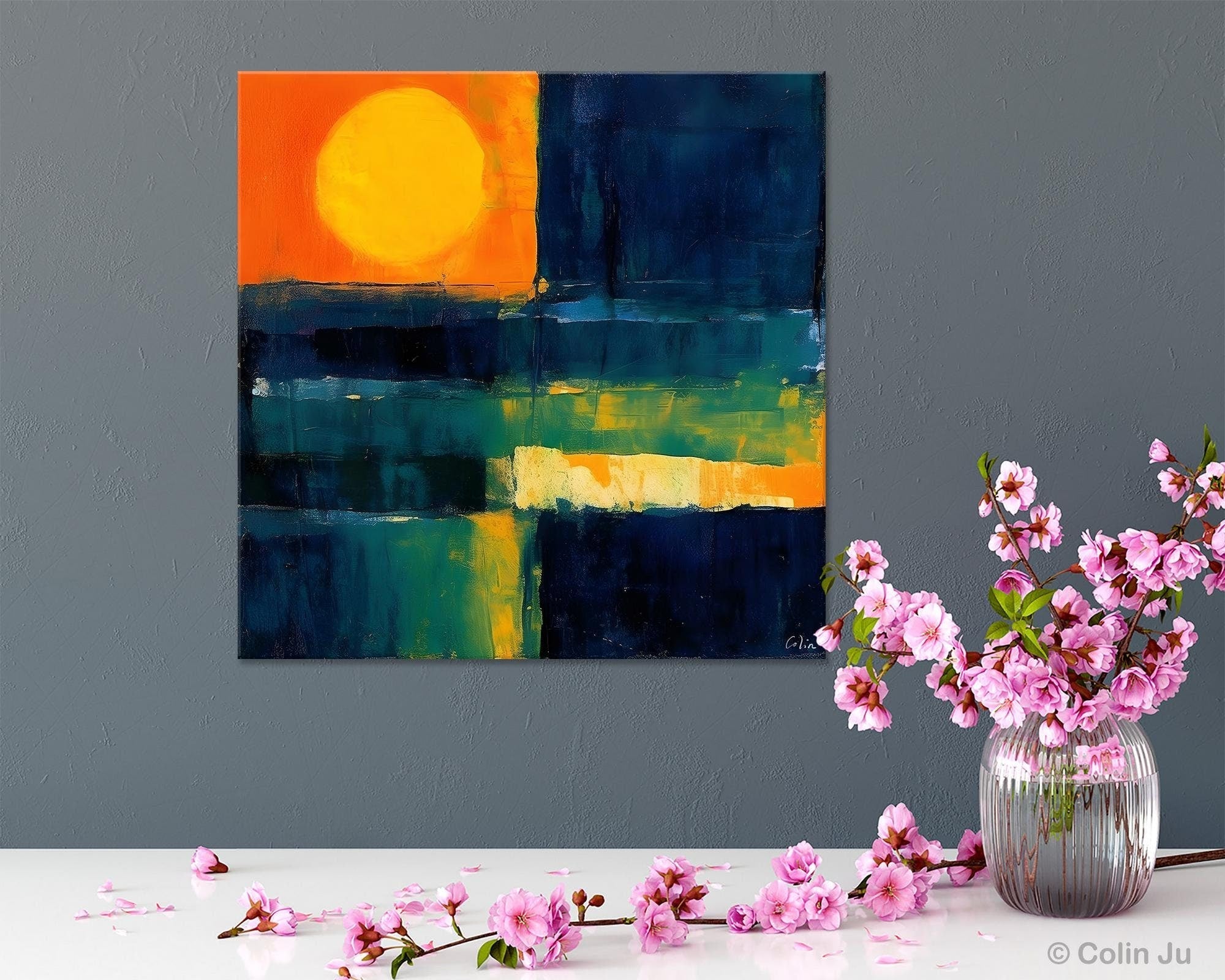 Large Abstract Painting for Dining Room, Modern Acrylic Artwork, Simple Canvas Paintings, Contemporary Canvas Art, Original Modern Wall Art-Art Painting Canvas