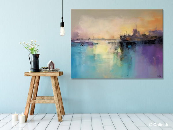 Large Paintings for Bedroom, Oversized Contemporary Wall Art Paintings, Abstract Landscape Painting on Canvas, Extra Large Original Artwork-Art Painting Canvas
