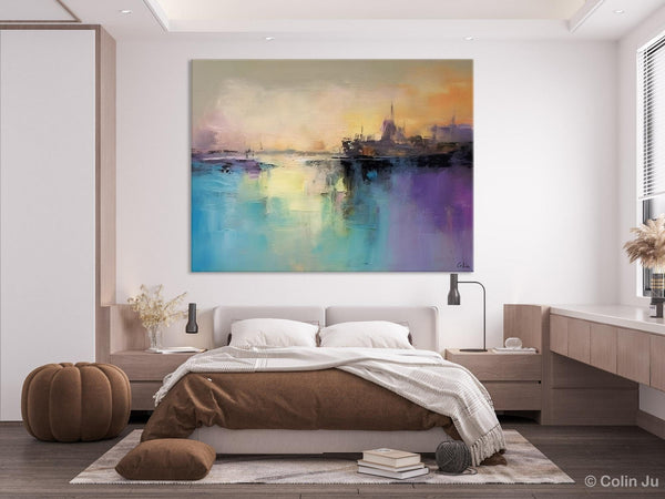 Large Paintings for Bedroom, Oversized Contemporary Wall Art Paintings, Abstract Landscape Painting on Canvas, Extra Large Original Artwork-Art Painting Canvas