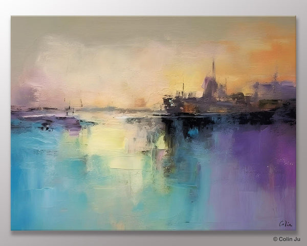 Large Paintings for Bedroom, Oversized Contemporary Wall Art Paintings, Abstract Landscape Painting on Canvas, Extra Large Original Artwork-Art Painting Canvas