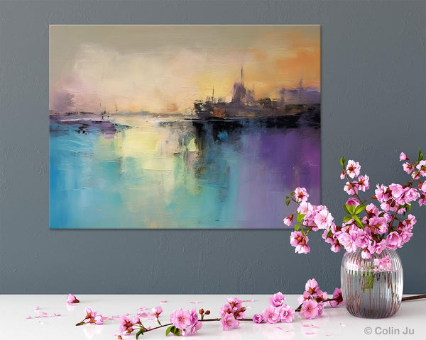 Large Paintings for Bedroom, Oversized Contemporary Wall Art Paintings, Abstract Landscape Painting on Canvas, Extra Large Original Artwork-Art Painting Canvas