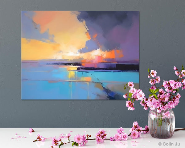 Extra Large Modern Wall Art Paintings, Acrylic Painting on Canvas, Landscape Paintings for Living Room, Original Landscape Abstract Painting-Art Painting Canvas
