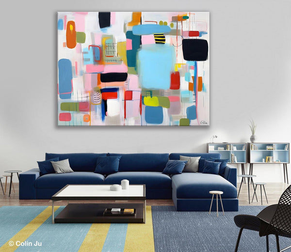 Original Abstract Art, Hand Painted Canvas Art, Modern Wall Art Ideas for Dining Room, Large Canvas Paintings, Contemporary Acrylic Painting-Art Painting Canvas