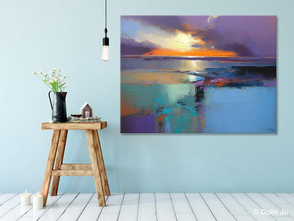 Landscape Canvas Paintings for Living Room, Original Landscape Paintings, Extra Large Modern Wall Art Paintings, Acrylic Painting on Canvas-Art Painting Canvas
