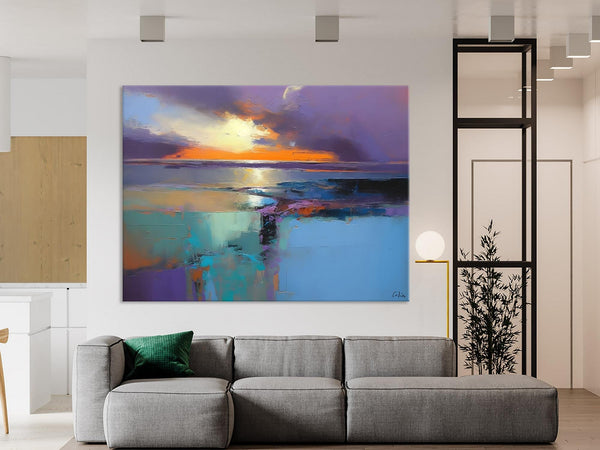 Landscape Canvas Paintings for Living Room, Original Landscape Paintings, Extra Large Modern Wall Art Paintings, Acrylic Painting on Canvas-Art Painting Canvas