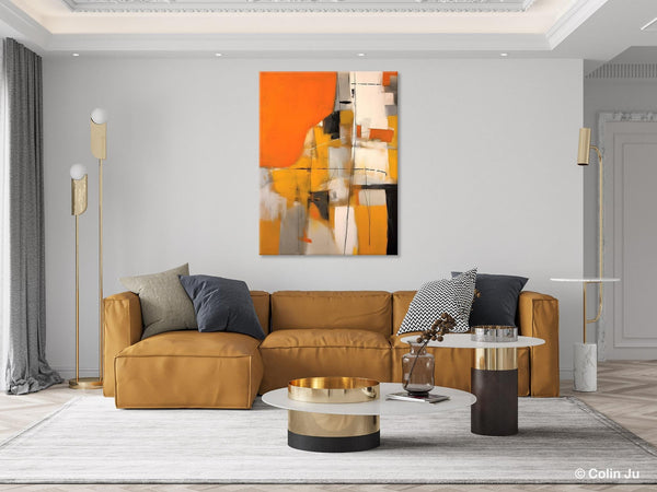 Large Paintings for Bedroom, Yellow Abstract Art Paintings, Large Contemporary Wall Art, Hand Painted Canvas Art, Original Modern Painting-Art Painting Canvas
