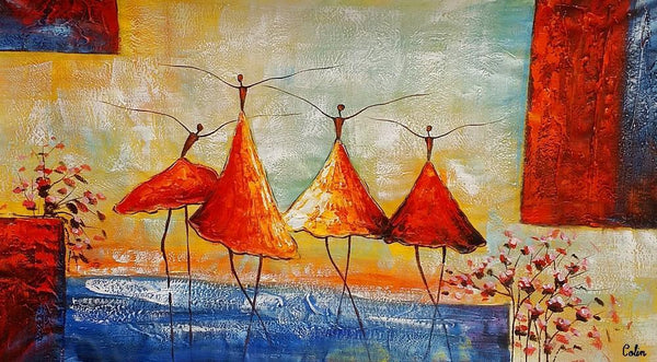 Simple Abstract Painting, Ballet Dancer Painting, Buy Wall Art Online, Modern Acrylic Painting, Bedroom Wall Art Painting-Art Painting Canvas