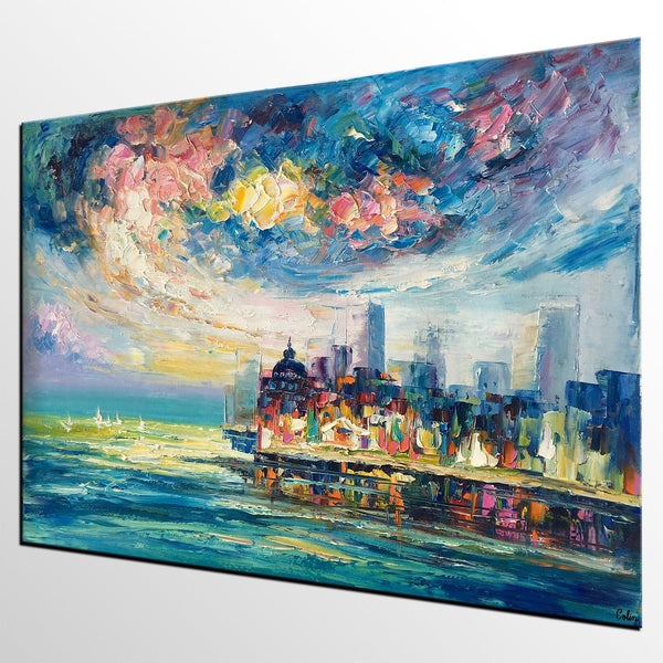 Original Landscape Paintings, Cityscape Painting, Custom Large Canvas Paintings, Modern Paintings on Canvas-Art Painting Canvas