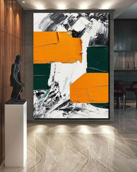 Simple Canvas Art, Yellow Modern Abstract Painting, Living Room Wall Art Ideas, Buy Art Online, Heavy Texture Art, Large Canvas Paintings-Art Painting Canvas
