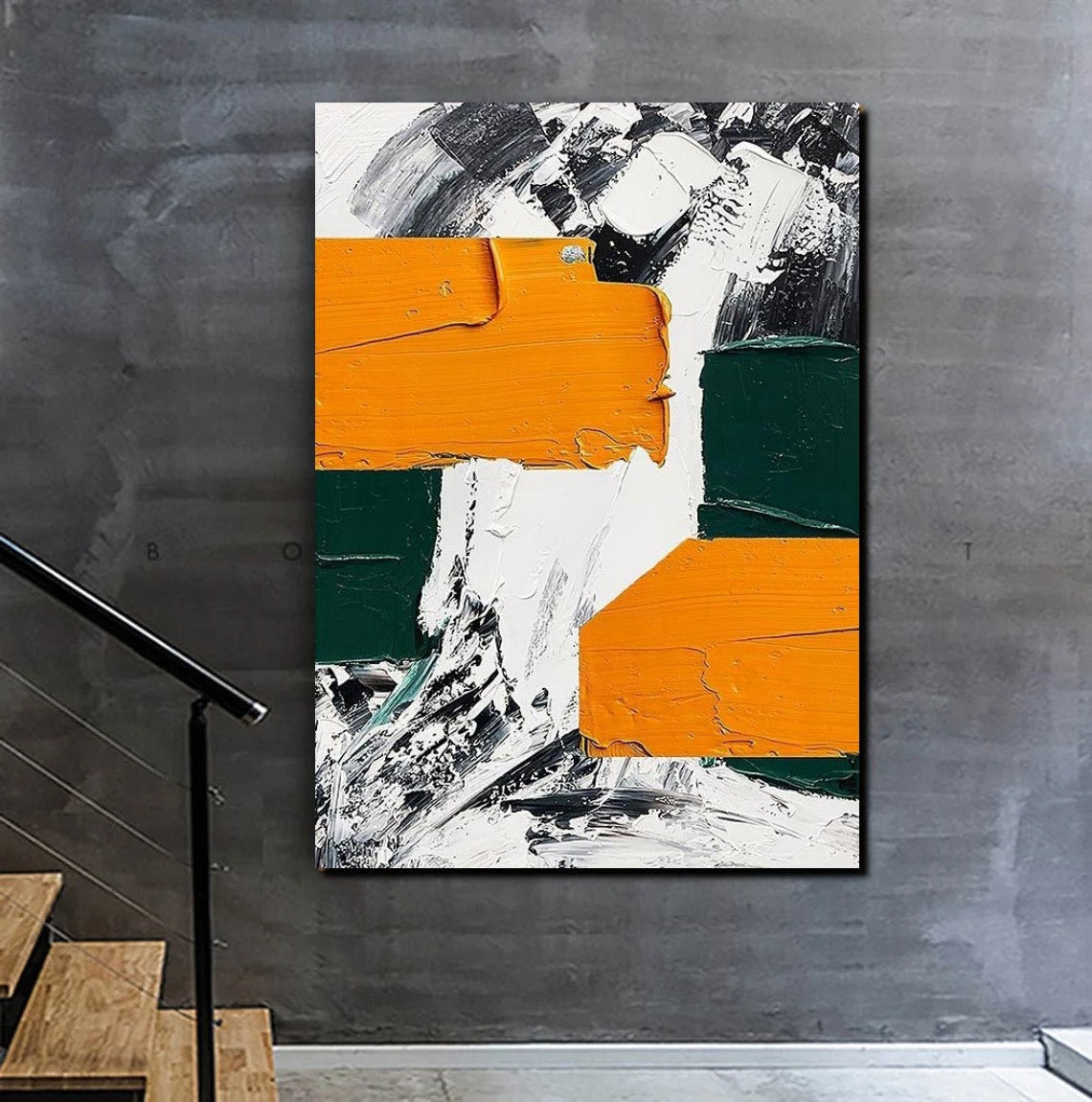 Simple Canvas Art, Yellow Modern Abstract Painting, Living Room Wall Art Ideas, Buy Art Online, Heavy Texture Art, Large Canvas Paintings-Art Painting Canvas