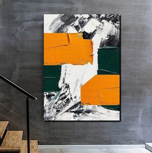 Simple Canvas Art, Yellow Modern Abstract Painting, Living Room Wall Art Ideas, Buy Art Online, Heavy Texture Art, Large Canvas Paintings-Art Painting Canvas
