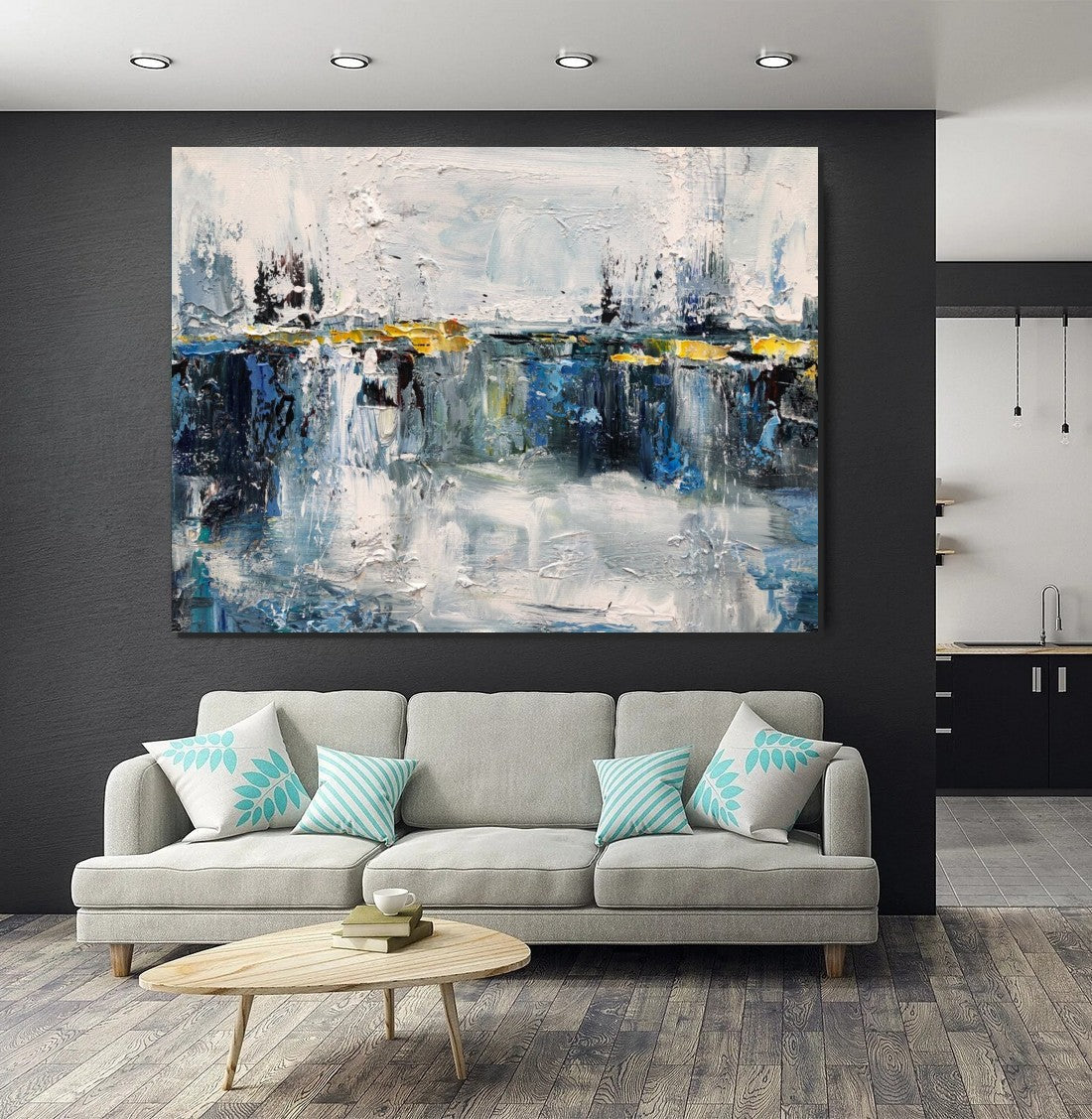 Living Room Wall Art Painting, Extra Large Acrylic Painting, Simple Modern Art, Palette Knife Paintings, Modern Contemporary Abstract Artwork-Art Painting Canvas