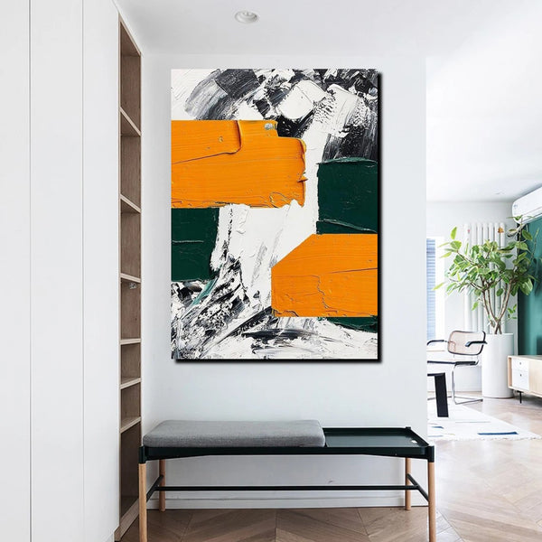 Simple Canvas Art, Yellow Modern Abstract Painting, Living Room Wall Art Ideas, Buy Art Online, Heavy Texture Art, Large Canvas Paintings-Art Painting Canvas