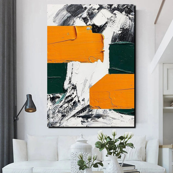 Simple Canvas Art, Yellow Modern Abstract Painting, Living Room Wall Art Ideas, Buy Art Online, Heavy Texture Art, Large Canvas Paintings-Art Painting Canvas