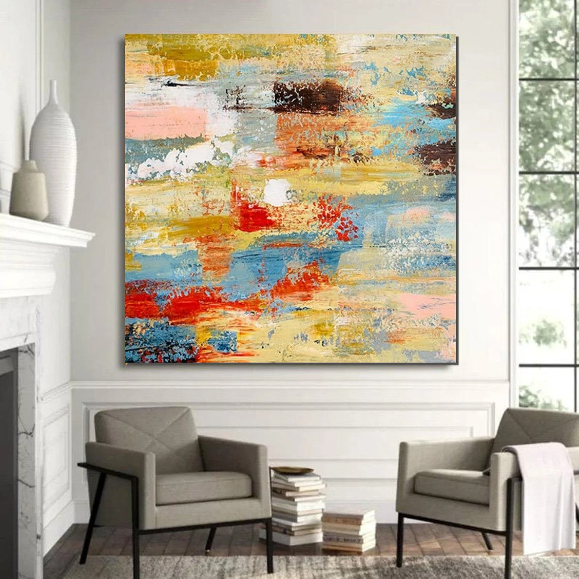 Hand Painted Canvas Art, Bedroom Wall Art Ideas, Modern Paintings for Dining Room, Simple Modern Art, Contemporary Modern Wall Art Paintings-Art Painting Canvas