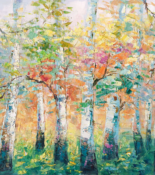 Landscape Canvas Painting, Spring Tree Painting, Landscape Painting for Bedroom, Impasto Paintings, Canvas Painting for Sale-Art Painting Canvas