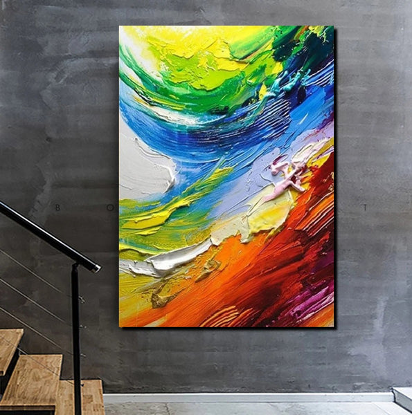 Contemporary Modern Art, Living Room Wall Art Ideas, Impasto Paintings, Buy Large Paintings Online, Palette Knife Paintings-Art Painting Canvas
