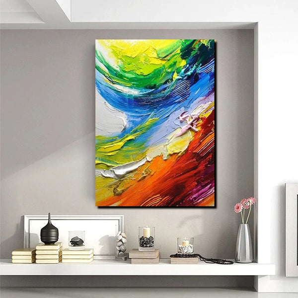 Contemporary Modern Art, Living Room Wall Art Ideas, Impasto Paintings, Buy Large Paintings Online, Palette Knife Paintings-Art Painting Canvas