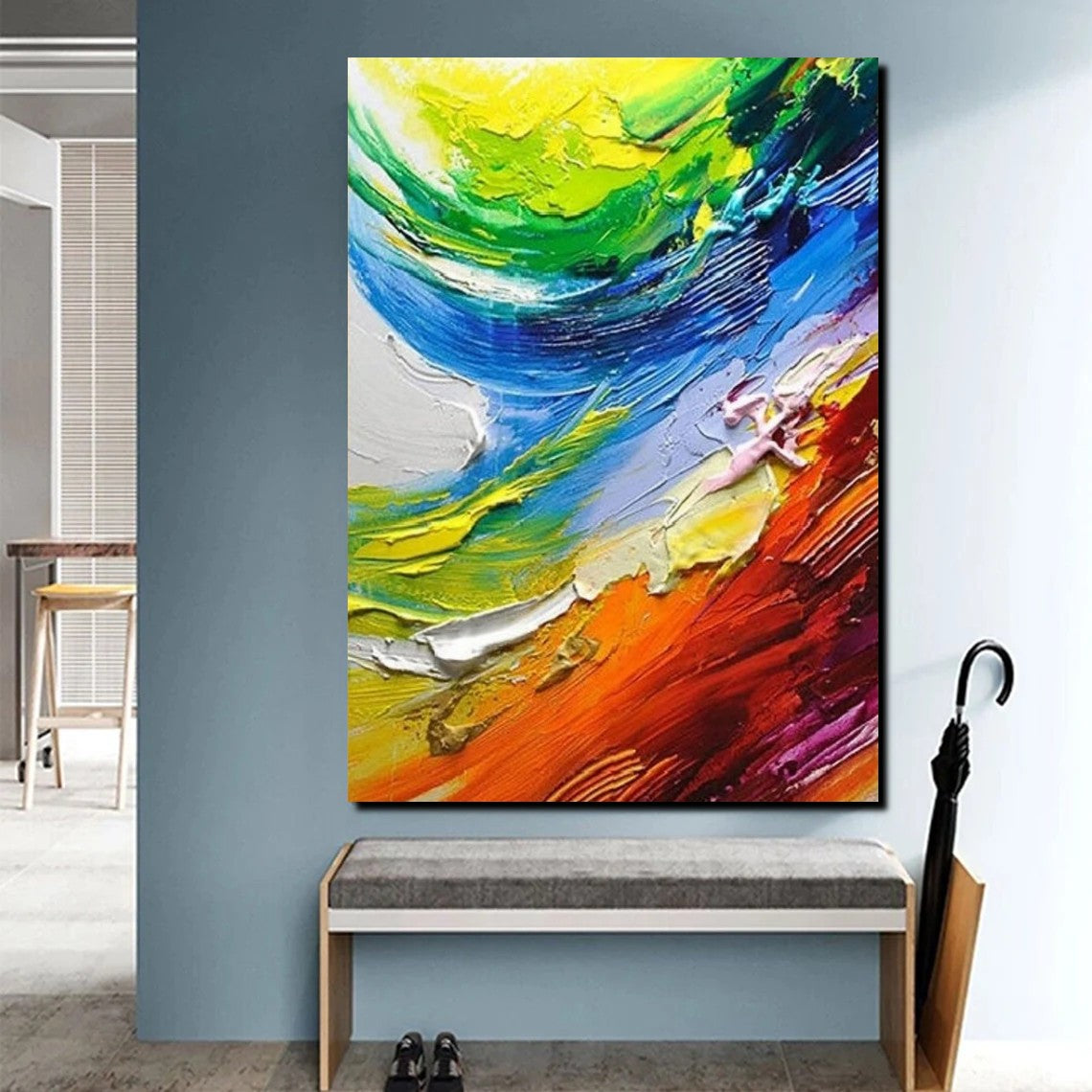 Contemporary Modern Art, Living Room Wall Art Ideas, Impasto Paintings, Buy Large Paintings Online, Palette Knife Paintings-Art Painting Canvas