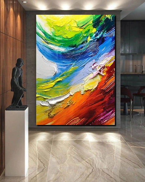 Contemporary Modern Art, Living Room Wall Art Ideas, Impasto Paintings, Buy Large Paintings Online, Palette Knife Paintings-Art Painting Canvas