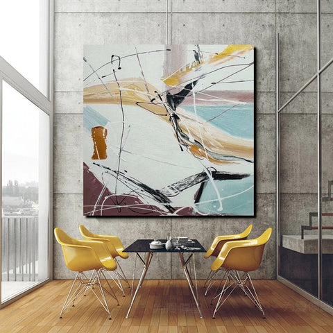 Simple Acrylic Paintings, Bedroom Modern Wall Art, Modern Contemporary Art, Large Painting Behind Sofa, Acrylic Canvas Painting-Art Painting Canvas