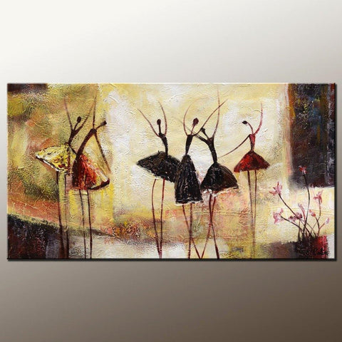 Abstract Art, Contemporary Wall Art, Modern Art, Ballet Dancer Painting, Art for Sale, 100% Hand Painted Art-Art Painting Canvas