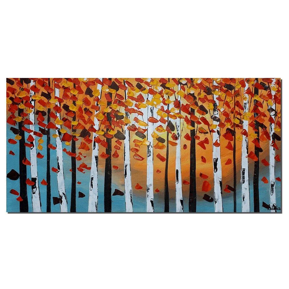 Art Painting, Contemporary Art, Birch Tree Painting, Modern Artwork, Abstract Art Painting, Painting for Sale-Art Painting Canvas