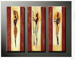 Living Room Abstract Painting, African Woman Painting, African Girl Art, Abstract Figure Art-Art Painting Canvas