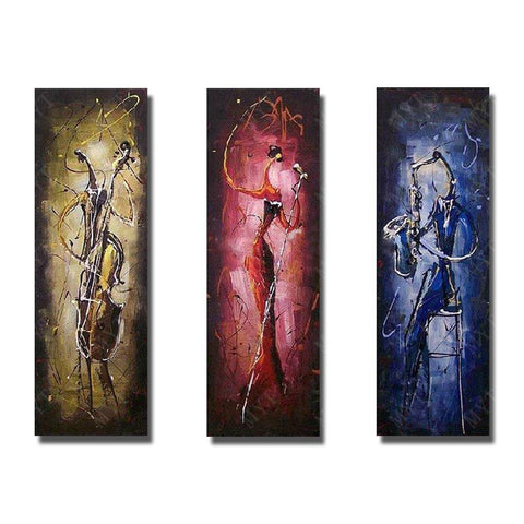 Cellist, Singer, Saxophone Player, Musical Instrument Player Painting, Bedroom Abstract Painting-Art Painting Canvas