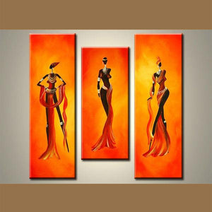 Dining Room Wall Art, African Woman Painting, African Girl Painting, Abstract Art Painting, Modern Art for Sale-Art Painting Canvas