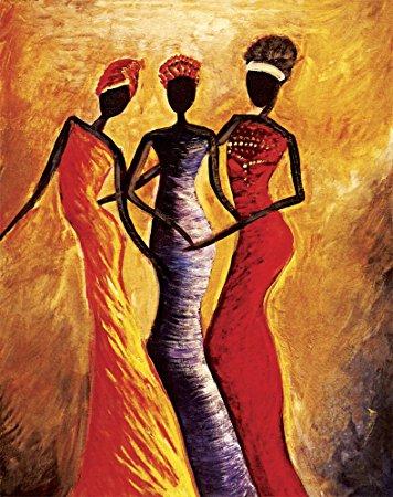 Canvas Painting, African Art, African Woman Painting, African Girl Painting, Modern Wall Art-Art Painting Canvas