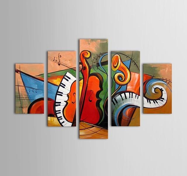 Hand Painted Modern Painting, Acrylic Painting on Canvas, Music Violin Painting, Oversize Wall Art Painting-Art Painting Canvas