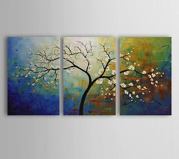 Heavy Texture Painting, Acrylic Painting for Bedroom, Tree of Life Painting, Palette Knife Painting, Simple Painting Ideas-Art Painting Canvas