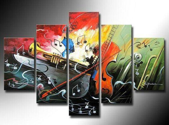 Acrylic Painting on Canvas, Canvas Painting for Living Room, Music Violin Painting, Large Painting for Sale-Art Painting Canvas
