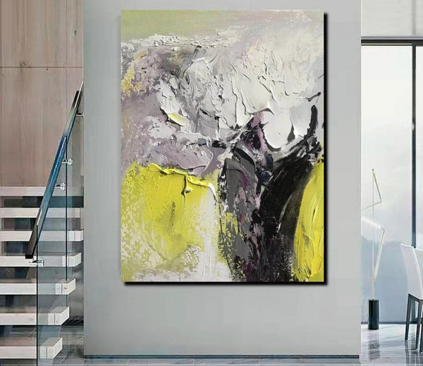 Living Room Abstract Paintings, Hand Painted Canvas Paintings, Heavy Texture Paintings, Palette Knife Painting, Modern Acrylic Painting-Art Painting Canvas