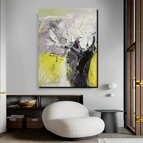 Living Room Abstract Paintings, Hand Painted Canvas Paintings, Heavy Texture Paintings, Palette Knife Painting, Modern Acrylic Painting-Art Painting Canvas
