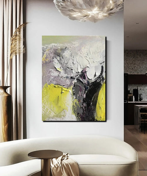 Living Room Abstract Paintings, Hand Painted Canvas Paintings, Heavy Texture Paintings, Palette Knife Painting, Modern Acrylic Painting-Art Painting Canvas