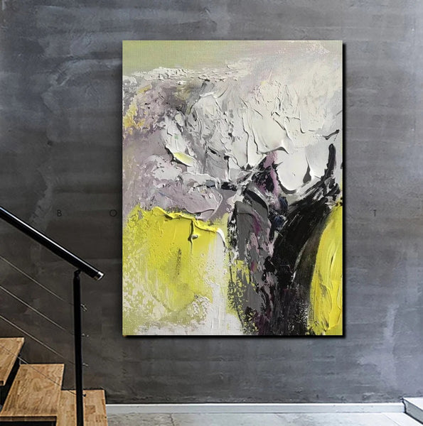 Living Room Abstract Paintings, Hand Painted Canvas Paintings, Heavy Texture Paintings, Palette Knife Painting, Modern Acrylic Painting-Art Painting Canvas