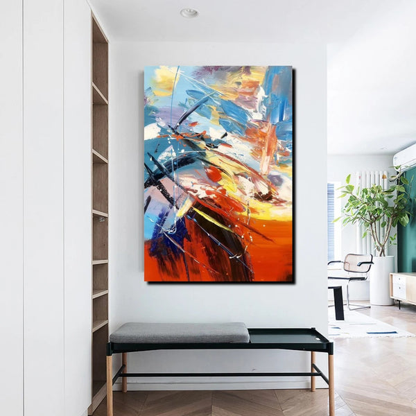 Living Room Modern Paintings, Acylic Canvas Paintings, Large Painting on Canvas, Modern Abstract Painting-Art Painting Canvas