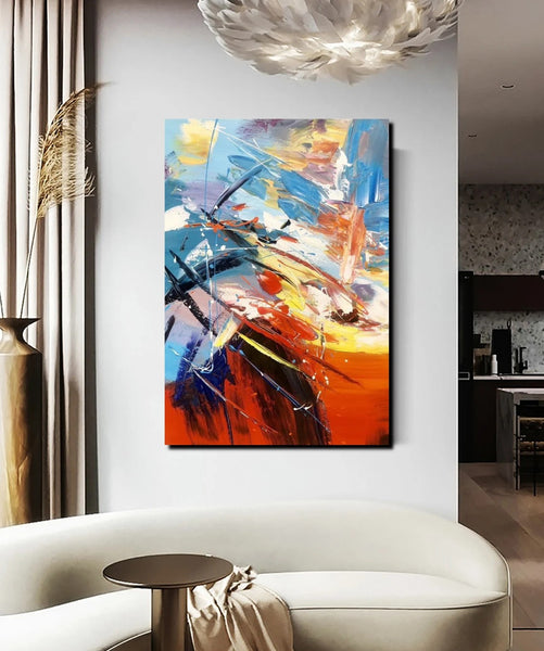 Living Room Modern Paintings, Acylic Canvas Paintings, Large Painting on Canvas, Modern Abstract Painting-Art Painting Canvas